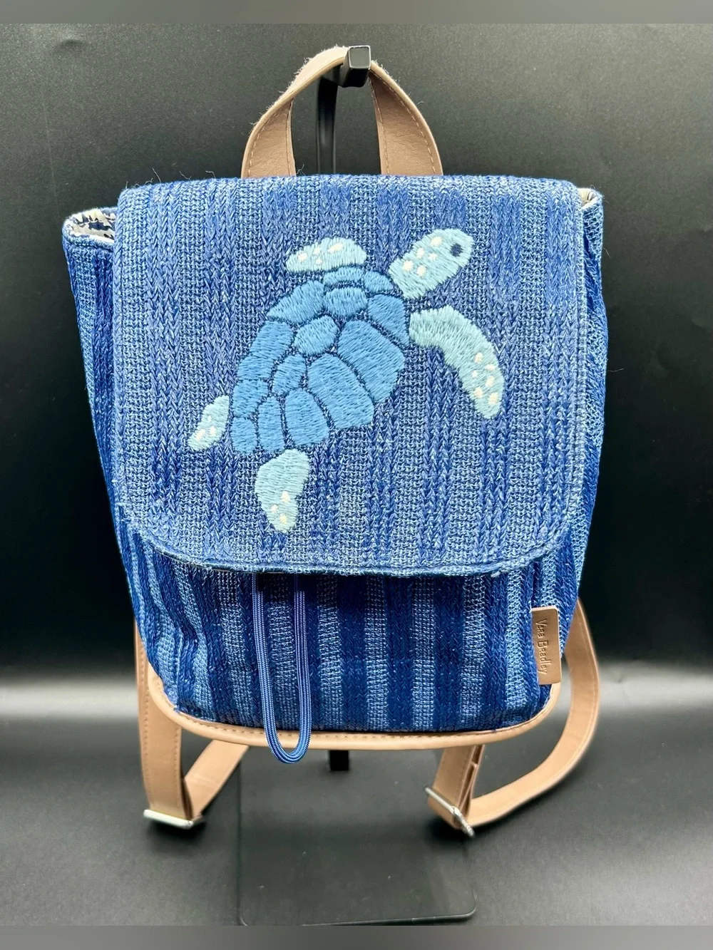 VERA BRADLEY Mini Backpack in The Regatta Turtle Blue .